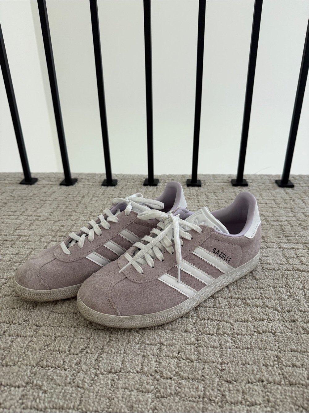 adidas Gazelle Suede Sneakers in Lavender and White - worn once!